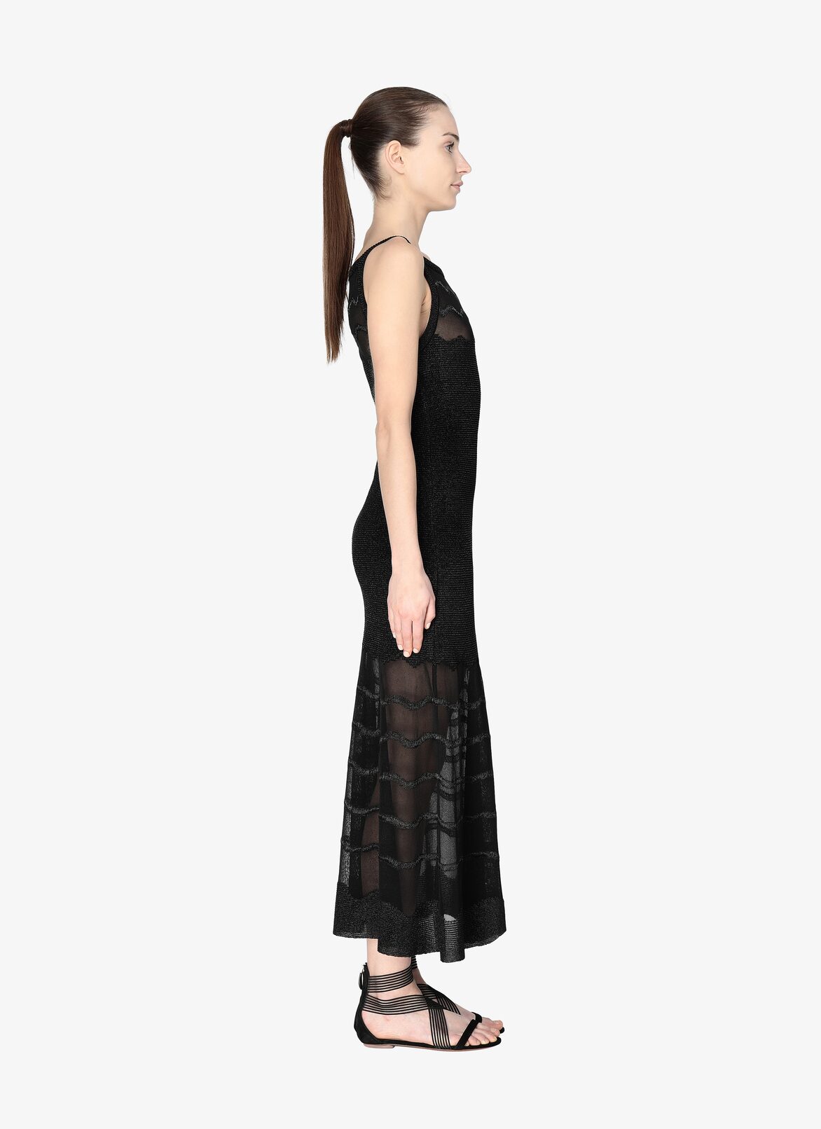 SLEEVELESS DRESS COTILLON BLACK ALAÏA BLACK  SLEEVELESS DRESS COTILLON BLACK